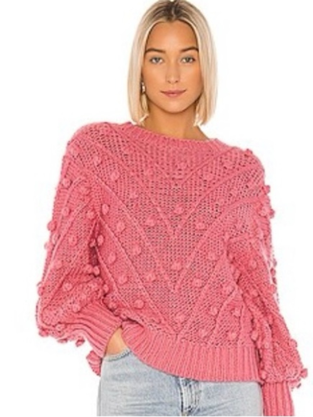 C/MEO Collective Trade Places knit sweater in pink, featuring a chunky  / Size M